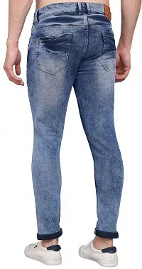 Stylish Denim Blue Slim Fit Mid-Rise Jeans For Men-thumb1