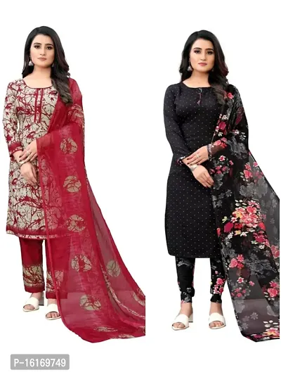 TRENDY COMBO OF 2 SALWAR SUIT DRESS MATERIALS SUITS UNSTITCHED-thumb0