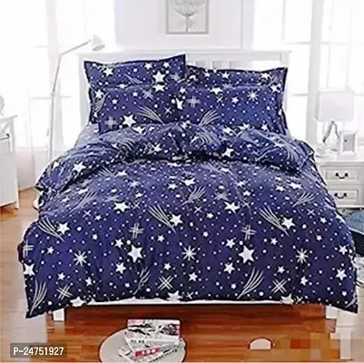 Comfortable Printed Polycotton Queen Size Bedsheet With Pillow Covers-thumb0