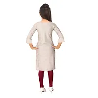 Sevgi Girl's Cotton Blen Embroidered Kurti with Leggings Set (Camel 15-16 Years)-thumb2