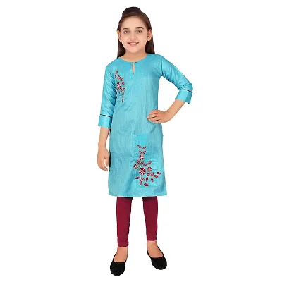 Silk Blend Turquoise Kurtis for Women Indian Kurti Tunic Kurta Shirt Dress  MM353 | eBay