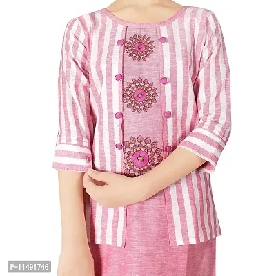 Kurta and Joggers Set for Girls (Pink)-thumb4