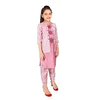 Kurta and Joggers Set for Girls (Pink)-thumb1