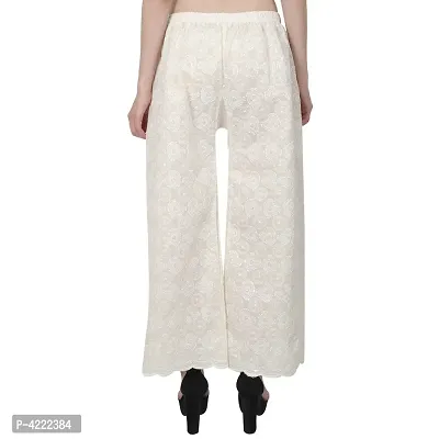 Cotton Off White Chikan Palazzo-thumb3