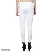 Cotton Lycra White Solid Pant-thumb2