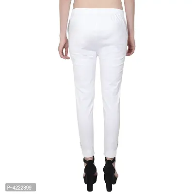 Cotton Lycra White Solid Pant-thumb3