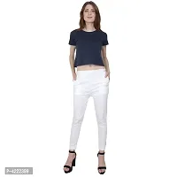 Cotton Lycra White Solid Pant-thumb4