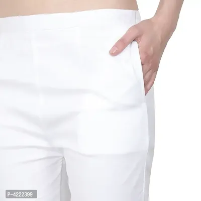 Cotton Lycra White Solid Pant-thumb4