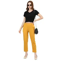 Camellias Rayon Lycra Blend Stretchable Pants for Women (L, Mustard)-thumb4