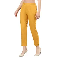 Camellias Rayon Lycra Blend Stretchable Pants for Women (L, Mustard)-thumb2