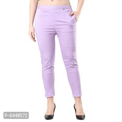 Camellias Trendy Rayon Lavender Lycra pants for Women-thumb0