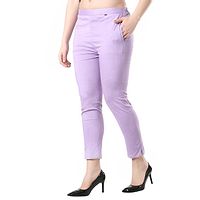 Camellias Trendy Rayon Lavender Lycra pants for Women-thumb1