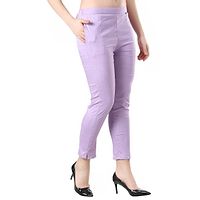 Camellias Trendy Rayon Lavender Lycra pants for Women-thumb2