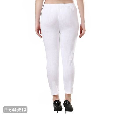 Camellias Trendy Rayon White Lycra pants for Women-thumb4