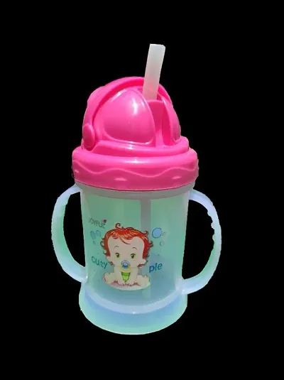 1 pc of baby sipper for kids/baby with handle straw,Classic Soft Spout Cup