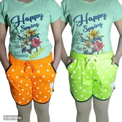 Comfortable And Stylish Cotton Hot Pants For Girls Pack Of 2-thumb0