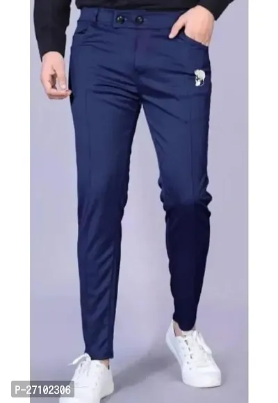 Stylish Cotton Solid Regular Trousers For Men-thumb0