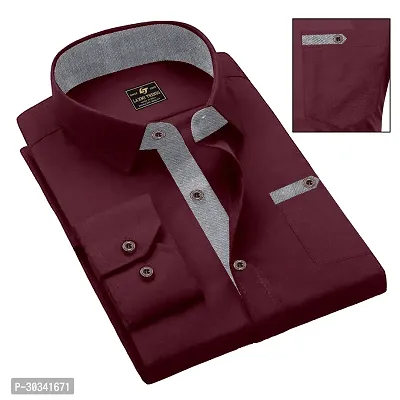 Stylish Maroon Cotton Casual Shirt For Men