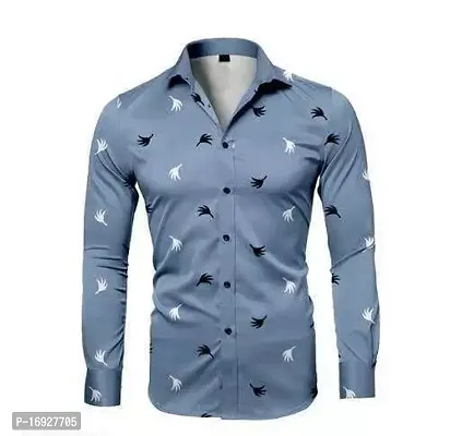 Comfortable Grey Cotton Shirt For Men-thumb0