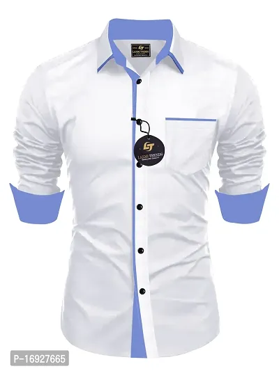 Comfortable White Cotton Shirt For Men-thumb0