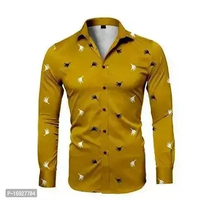 Comfortable Yellow Cotton Shirt For Men