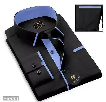 Comfortable Black Cotton Shirt For Men-thumb0