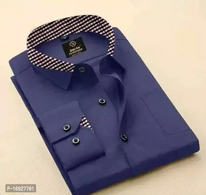 Comfortable Blue Cotton Shirt For Men