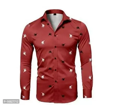 Comfortable Red Cotton Shirt For Men-thumb0