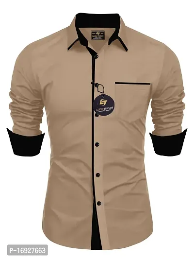Comfortable Coffee Cotton Shirt For Men