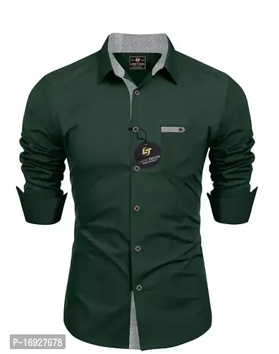 Comfortable Green Cotton Shirt For Men