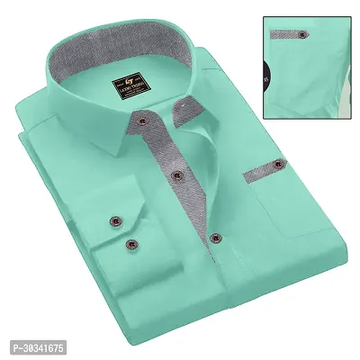 Stylish Green Cotton Casual Shirt For Men