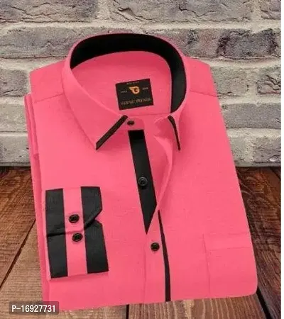 Comfortable Pink Cotton Shirt For Men