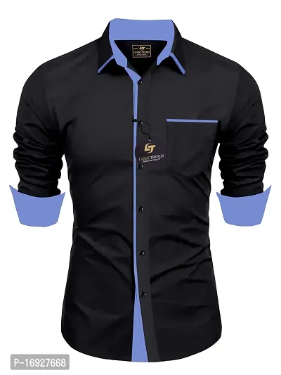 Comfortable Black Cotton Shirt For Men-thumb0