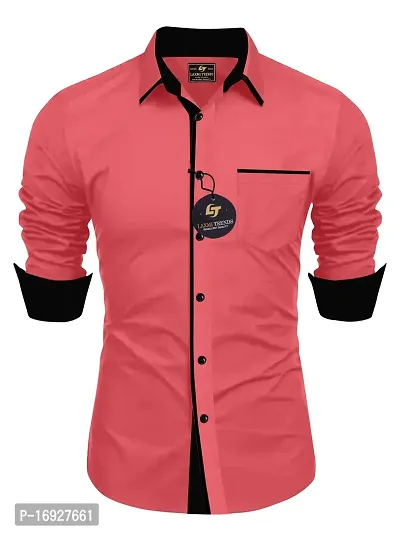 Comfortable Orange Cotton Shirt For Men-thumb0