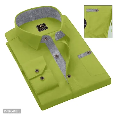 Stylish Green Cotton Casual Shirt For Men