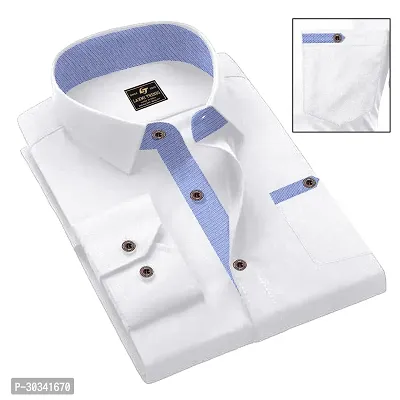 Stylish White Cotton Casual Shirt For Men