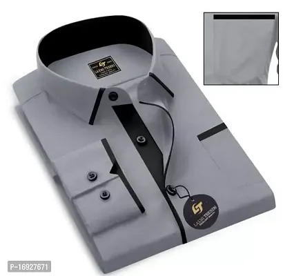 Comfortable Grey Cotton Shirt For Men