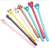 Youth Enterprises (Pack of 6) BTS Cartoon Character Theme Gel Pen for Kids, Birthday Return Gifts, Creative Stationery Student School Supplies.-thumb4