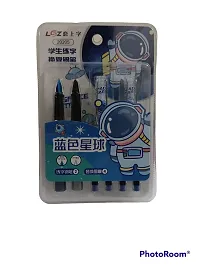 Youth Enterprises Pack of 1 Cute Trending Space Astronaut Theme Ink Pen Fine Nip Tip 2 Pen With 2 Black and 2 Blue Refills For Kids-thumb3