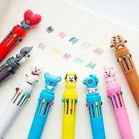 Youth Enterprises 6 Colors in 1 BTS Theme Mini Pens 2 Pcs ballpoint pens (0.7mm) creative pens ballpoint pens unique stationery-thumb3