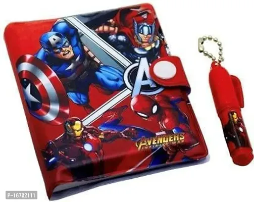 Youth Enterprises Pack of 1 Cute Avengers Themed Printed Mini Pocket Button Diary with Small Pen for Kids Birthday Gift | Return Gift| Assorted Colours-to be Sent as per Availability--thumb3