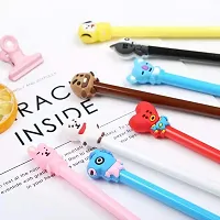 Youth Enterprises (Pack of 12) BTS Cartoon Character Theme Gel Pen for Kids, Birthday Return Gifts, Creative Stationery Student School Supplies.-thumb4