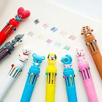 Youth Enterprises 10 Colors in 1 BTS Theme Pens ballpoint pens (0.7mm) creative pens ballpoint pens unique stationery creative pens gifts for students office stationery school stationery.(Pack of 2).-thumb2