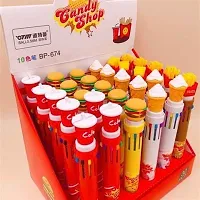 Youth Enterprises Pack of 4 Fast Food Design Ballpoint Pens Multicolor Pens 0.5 mm 10 Colors Ink in One Ballpoint Pen - Birthday Return Gift Party Favor Kids Stationery Set Small Gifts-thumb1