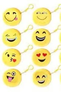 Pack of 12 Emoji Yellow Fur Zip Pouch-thumb1