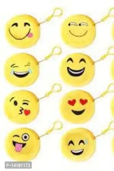 Pack of 12 Emoji Yellow Fur Zip Pouch-thumb2