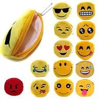 Pack of 12 Emoji Yellow Fur Zip Pouch-thumb3