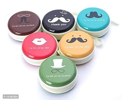 Pack of 6 Moustache Hard Metal Coin Pouch-thumb3