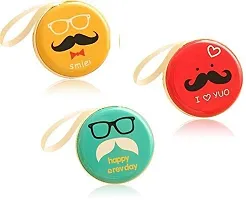 Pack of 6 Moustache Hard Metal Coin Pouch-thumb4