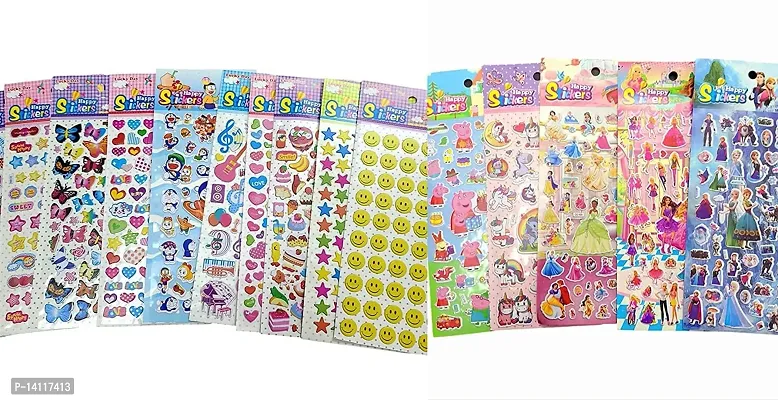 Pack of 20 Vinyl Peel- Off Stickers- Sheets Multicoloured self Adhesive Stone Stickers-thumb0